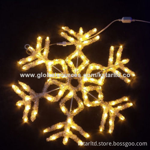 LED snow flake light with warm white LED and acrylic dipping, 24, 110, 220V